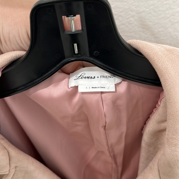 NEW Lovers + Friends Vegan Suede Moto Jacket Dusty Pink - Picture 3 of 14